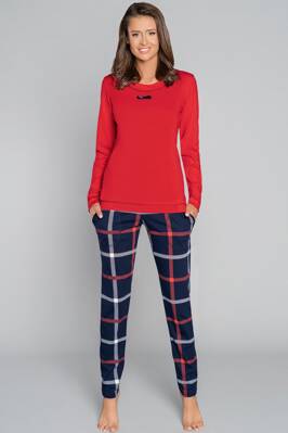 Dámske bavlnené pyžamo Italian Fashion Izera červené