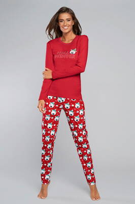 Vianočné dámske pyžamo Italian Fashion Cioka mega soft červené