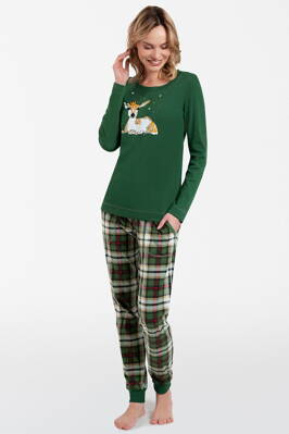 Vianočné dámske pyžamo Italian Fashion Zonda mega soft zelené