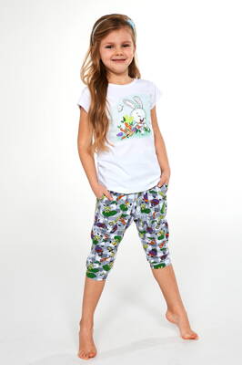 Dievčenské pyžamo krátke bavlnené 3/4 Cornette Bunny 487/84 (2-14 rokov)