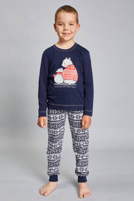 Vianočné chlapčenské pyžamo Italian Fashion Arctica tmavomodré