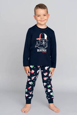 Vianočné chlapčenské pyžamo Italian Fashion Elder mega soft tmavomodré