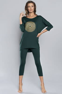 Zelené dámske pyžamo Italian Fashion Mandala