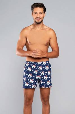 Vianočné pánske boxerky Italian Fashion Balu tmavomodré