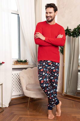 Pánske pyžamo Italian Fashion Rojas mega soft červené