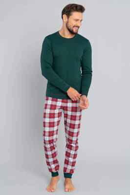 Vianočné pánske pyžamo Italian Fashion Moss mega soft zelené