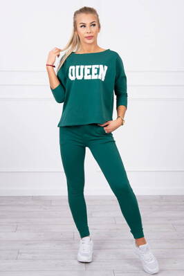 Dámska tepláková súprava Kesi Queen tmavozelená