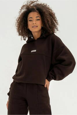 Dámska tepláková mikina klokanka s kapucňou Mosquito Camp Dark Chocolate hnedá