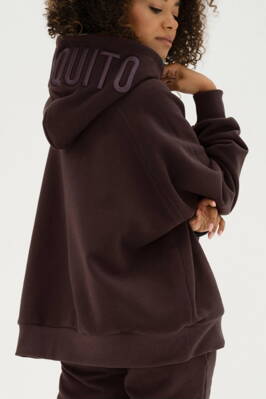 Dámska tepláková mikina klokanka s kapucňou Mosquito Mesh Dark Chocolate hnedá