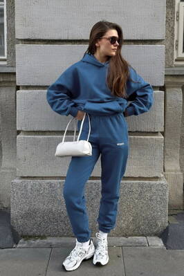 Dámska tepláková mikina s kapucňou Mosquito Pure Jeans Blue modrá