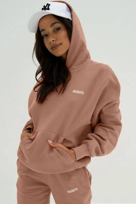 Dámska tepláková mikina s kapucňou Mosquito Pure Mocha Mousse mocca