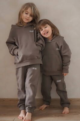 Detské tepláky I Love Milk Pure Simply Taupe mocca