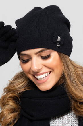 Čierna elegantná zimná dámska čiapka Kamea Florida