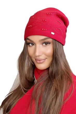 Červená dámska čiapka na zimu Kamea Basima