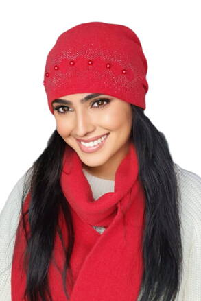Červená dámska trendy zimná čiapka Kamea Iman