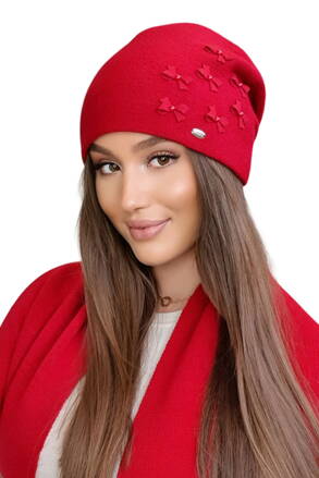 Červená štýlová dámska zimná čiapka Kamea Cyria