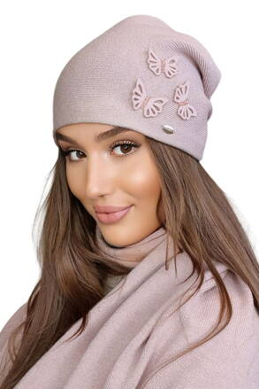 Ružová elegantná dámska čiapka s motýlikmi Kamea Maram