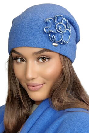 Nebesky modrá dámska čiapka s kvetom Kamea Inka