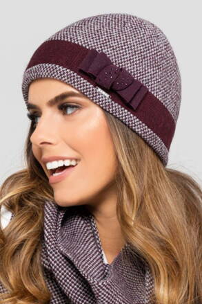Bordová elegantná zimná dámska čiapka Kamea Katalonia