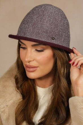 Bordový elegantný dámsky klobúk na zimu Kamea Zelda