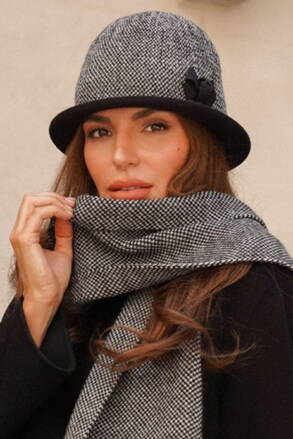 Čierny elegantný dámsky klobúk s mašličkou Kamea Dante