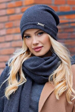 Grafitová módna dámska zimná čiapka Kamea Leonora