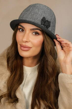 Grafitový elegantný dámsky klobúk s mašličkou Kamea Dante