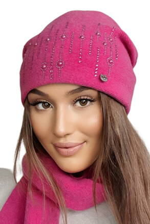 Malinová dámska štýlová zimná čiapka Kamea Eleni