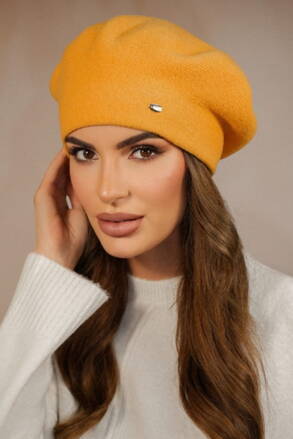 Medová žltá elegantná dámska baretka na zimu Kamea Kiang