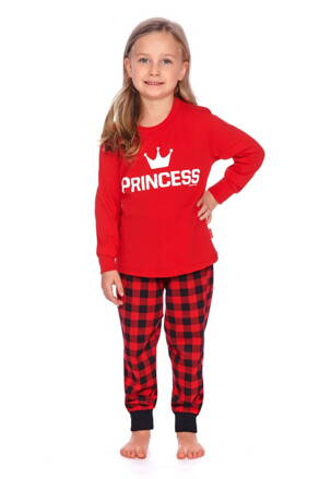 Červené dievčenské pyžamo Royal Family Princess Dn-nightwear PDG.9750