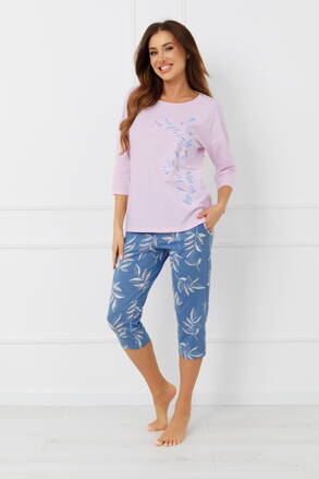 Dámske bavlnené pyžamo 3/4 Italian Fashion Erula ružové