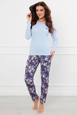 Dámske bavlnené pyžamo Italian Fashion Pulia nebesky modré Dámske bavlnené pyžamo Italian Fashion Pulia nebesky modré