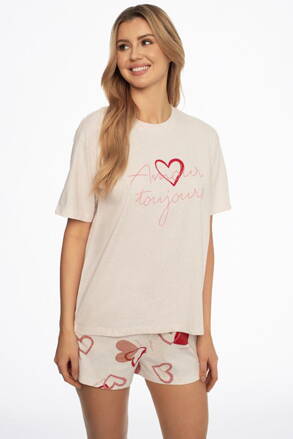 Dámske bavlnené pyžamo krátke Henderson Ladies Amour ružové