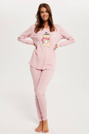 Dámske bavlnené pyžamo s medvedíkom Italian Fashion Baula ružové