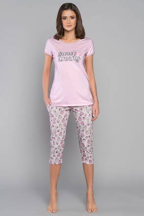 Dámske bavlnené pyžamo 3/4 Italian Fashion Sweet ružové