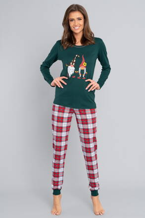 Vianočné dámske pyžamo Italian Fashion Mossi mega soft zelené
