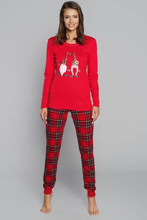Vianočné dámske pyžamo Italian Fashion Santa mega soft červené