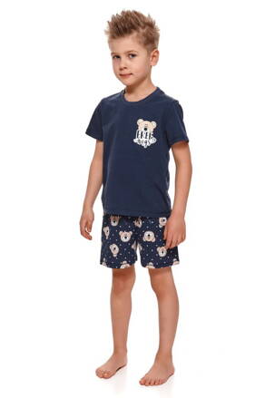 Chlapčenské pyžamo krátke organická bavlna Doctor Nap Bear PDU.4268 tmavomodré