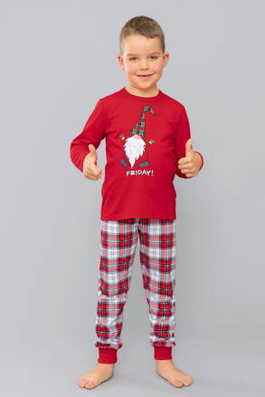 Vianočné chlapčenské pyžamo Italian Fashion Moss mega soft červené