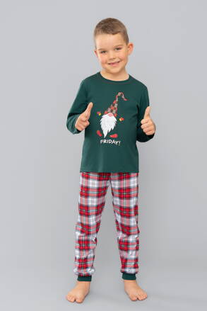 Vianočné chlapčenské pyžamo Italian Fashion Moss mega soft zelené