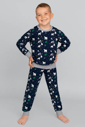 Vianočné detské pyžamo Italian Fashion Sid mega soft tmavomodré