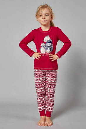 Vianočné dievčenské pyžamo Italian Fashion Arctica červené
