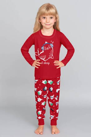 Vianočné dievčenské pyžamo Italian Fashion Kasiana mega soft červené