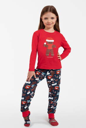 Vianočné dievčenské pyžamo Italian Fashion Makala červené