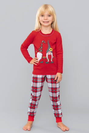 Vianočné dievčenské pyžamo Italian Fashion Mossi mega soft červené