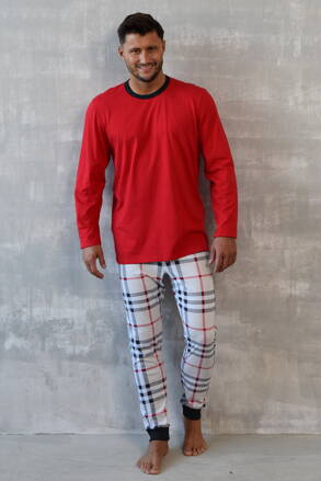 Pánske bavlnené pyžamo Italian Fashion Andros červené