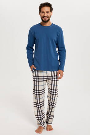 Pánske bavlnené pyžamo Italian Fashion Gilbert morsky modré