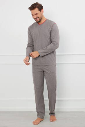 Pánske bavlnené pyžamo Italian Fashion Ludvig šedé