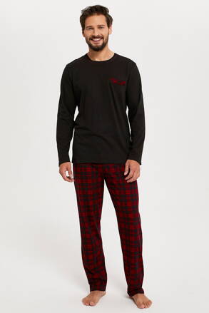 Pánske bavlnené pyžamo Italian Fashion Zeman čierne