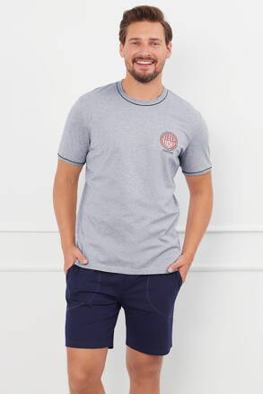 Pánske bavlnené pyžamo krátke Italian Fashion Greg šedé